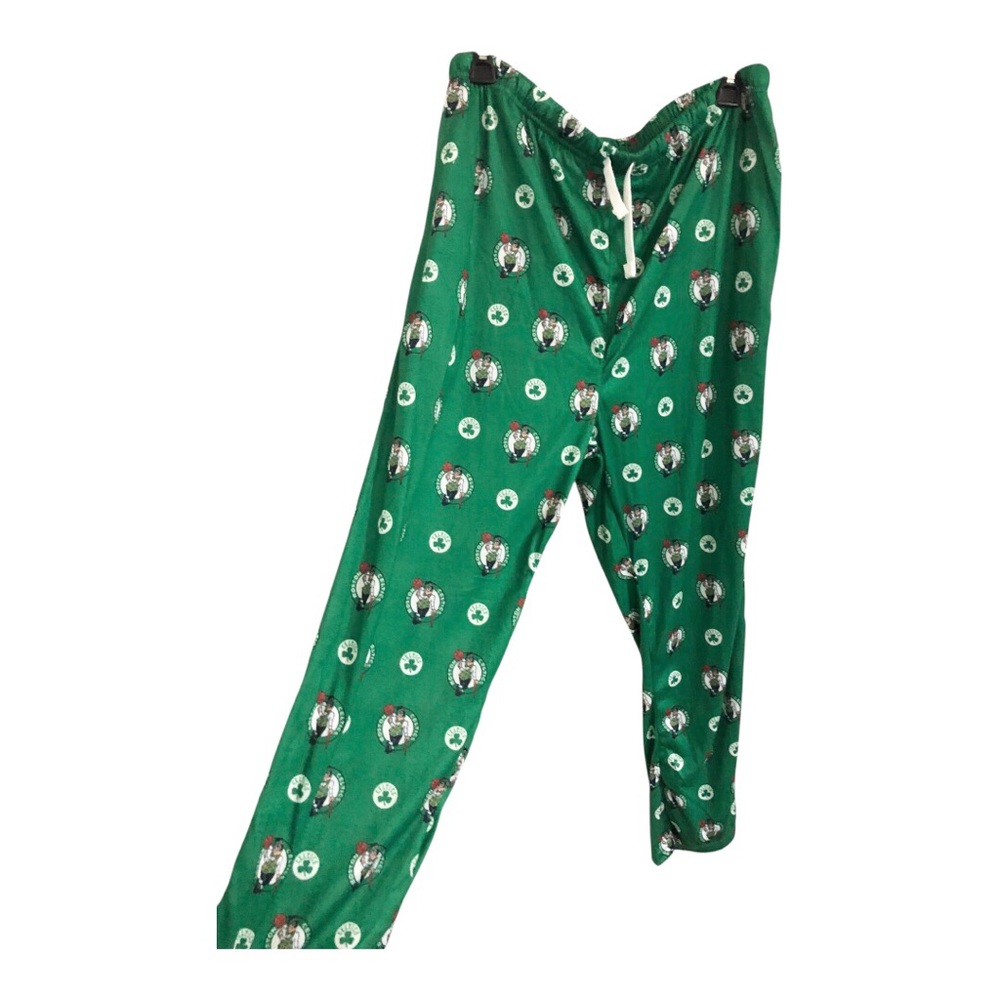 Boston Celtics NBA shamrock and leprechaun‎ print green lounge pants size XL new